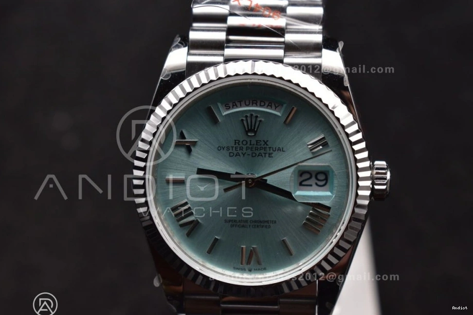 Bracelet on Edition (Gain V5 Weight) vr3255 Light Roman SS 36 904L Best DayDate Steel Dial President Blue QF 0308